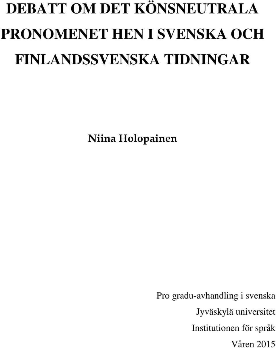Holopainen Pro gradu-avhandling i svenska