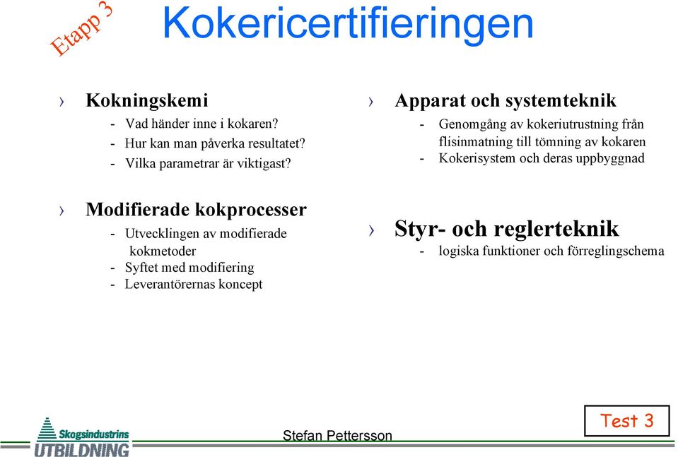 Modifierade kokprocesser - Utvecklingen av modifierade kokmetoder - Syftet med modifiering - Leverantörernas