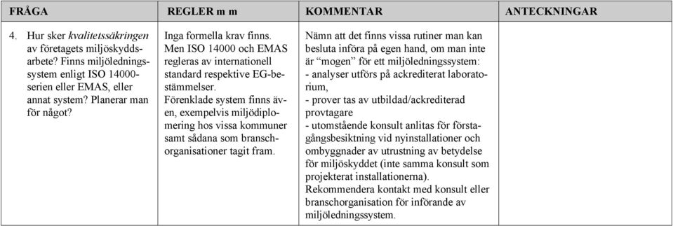 Förenklade system finns även, exempelvis miljödiplomering hos vissa kommuner samt sådana som branschorganisationer tagit fram.