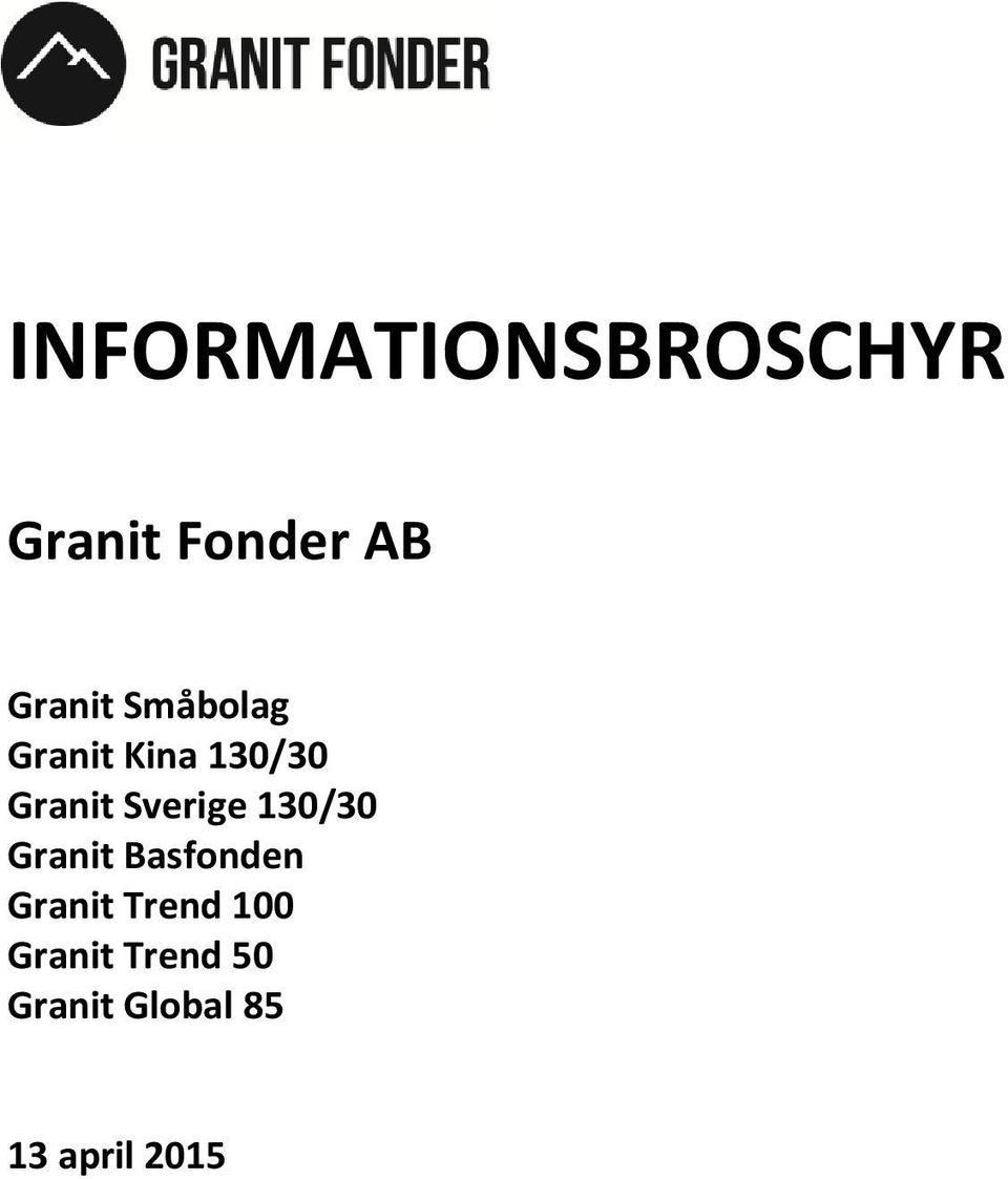 Sverige 130/30 Granit Basfonden Granit
