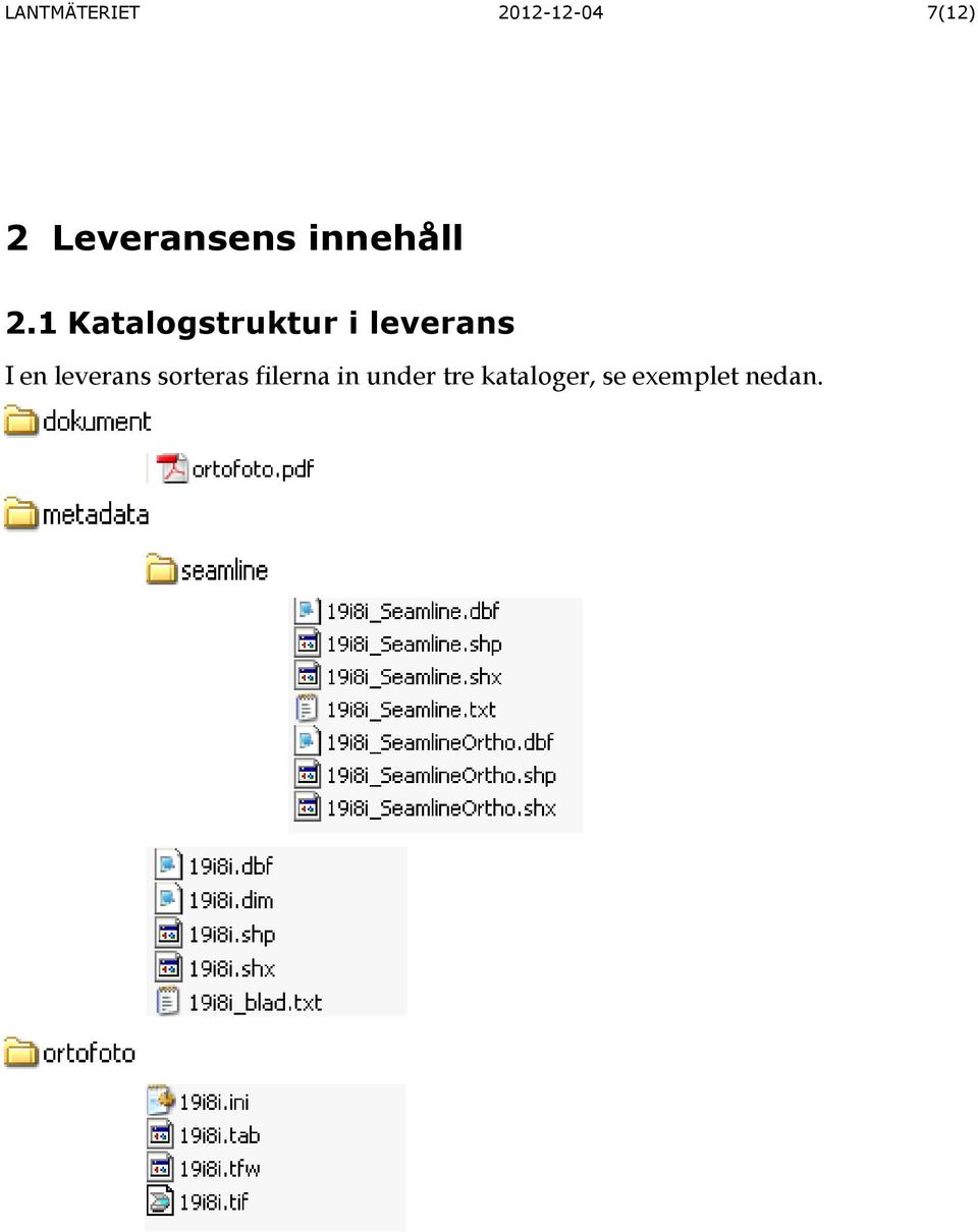 1 Katalogstruktur i leverans I en