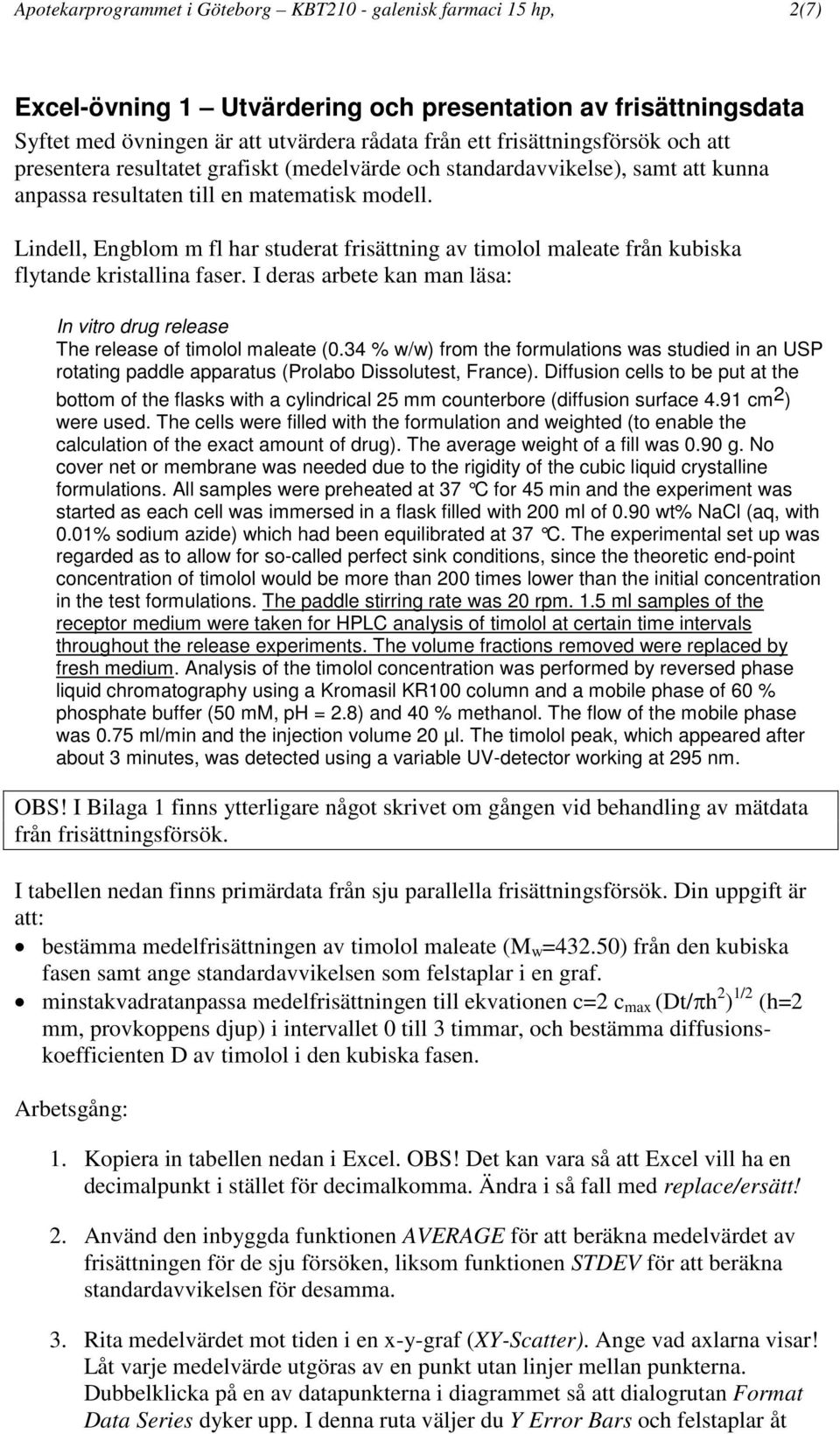 Lindell, Engblom m fl har studerat frisättning av timolol maleate från kubiska flytande kristallina faser. I deras arbete kan man läsa: In vitro drug release The release of timolol maleate (0.