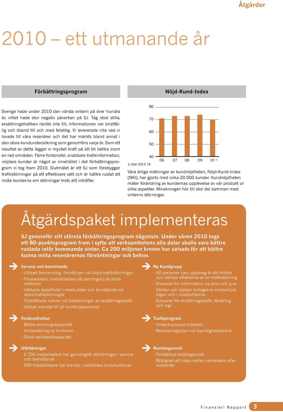 Vi levererade inte vad vi lovade till våra resenärer och det har märkts bland annat i den stora kundundersökning som genomförs varje år.