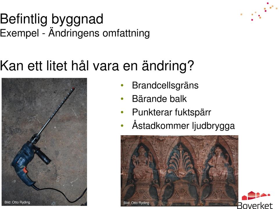 Brandcellsgräns Bärande balk Punkterar