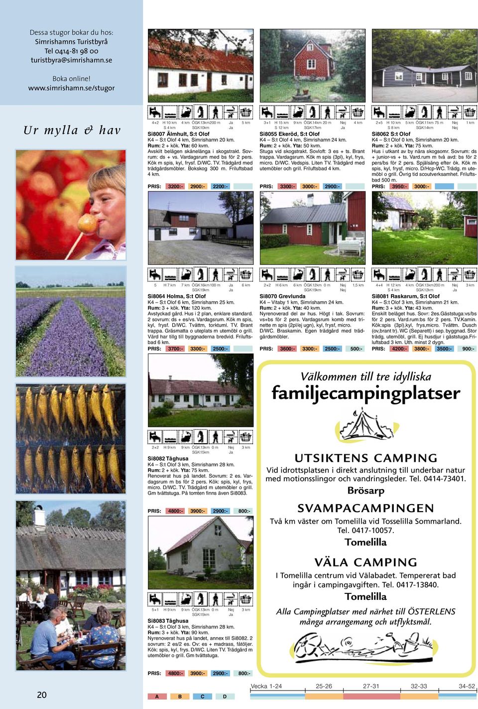 Avskilt belägen skånelänga i skogstrakt. Sovrum: ds + vs. Vardagsrum med bs för 2 pers. Kök m spis, kyl, frysf. D/WC. TV. Trädgård med trädgårdsmöbler. Bokskog 300 m. Friluftsbad 4 km.