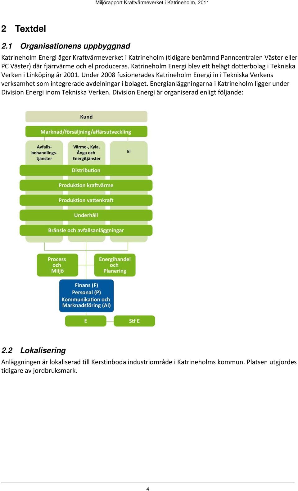 produceras. Katrineholm Energi blev ett helägt dotterbolag i Tekniska Verken i Linköping år 2001.