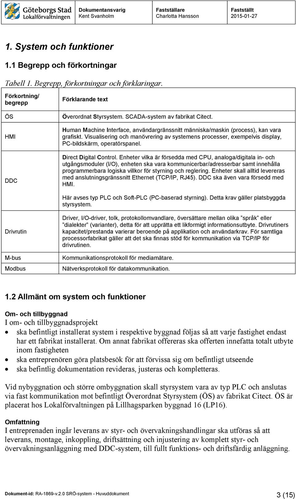 Visualisering och manövrering av systemens processer, exempelvis display, PC-bildskärm, operatörspanel. Direct Digital Control.