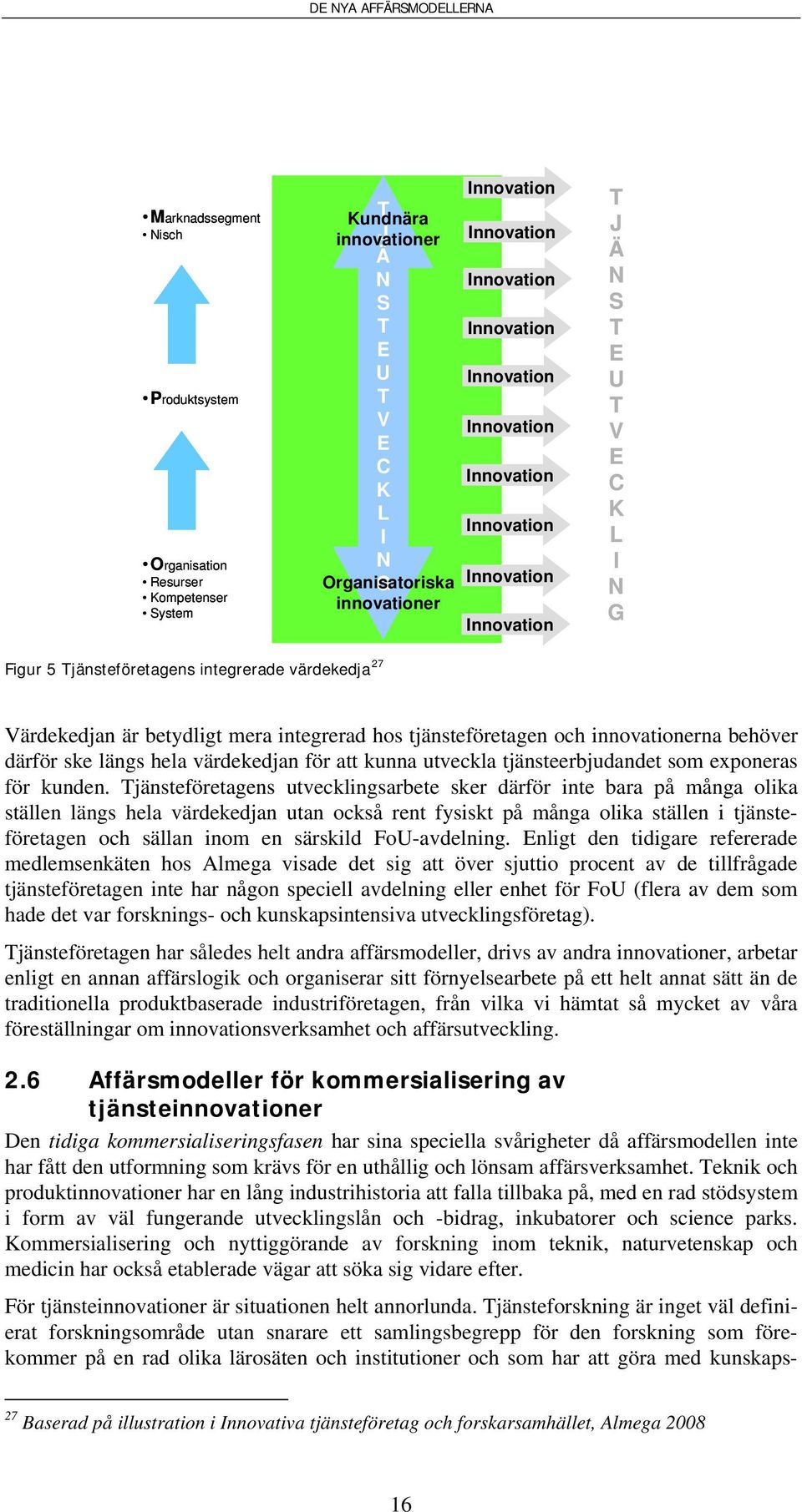 tjänsteerbjudandet som exponeras för kunden.