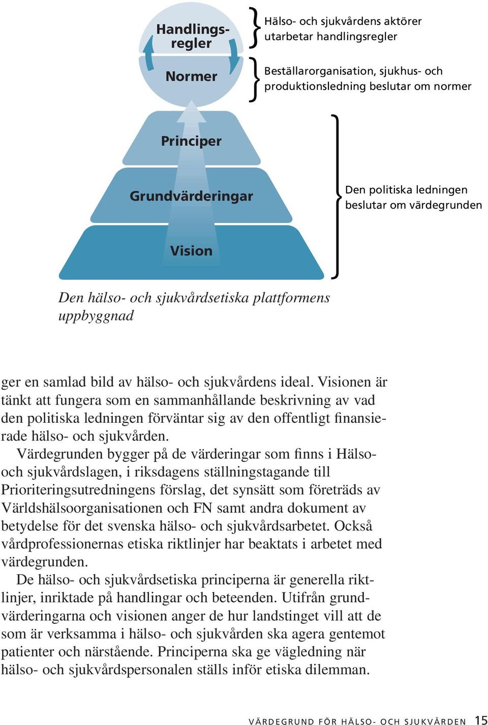 Visionen är tänkt att fungera som en sammanhållande beskrivning av vad den politiska ledningen förväntar sig av den offentligt finansierade hälso- och sjukvården.