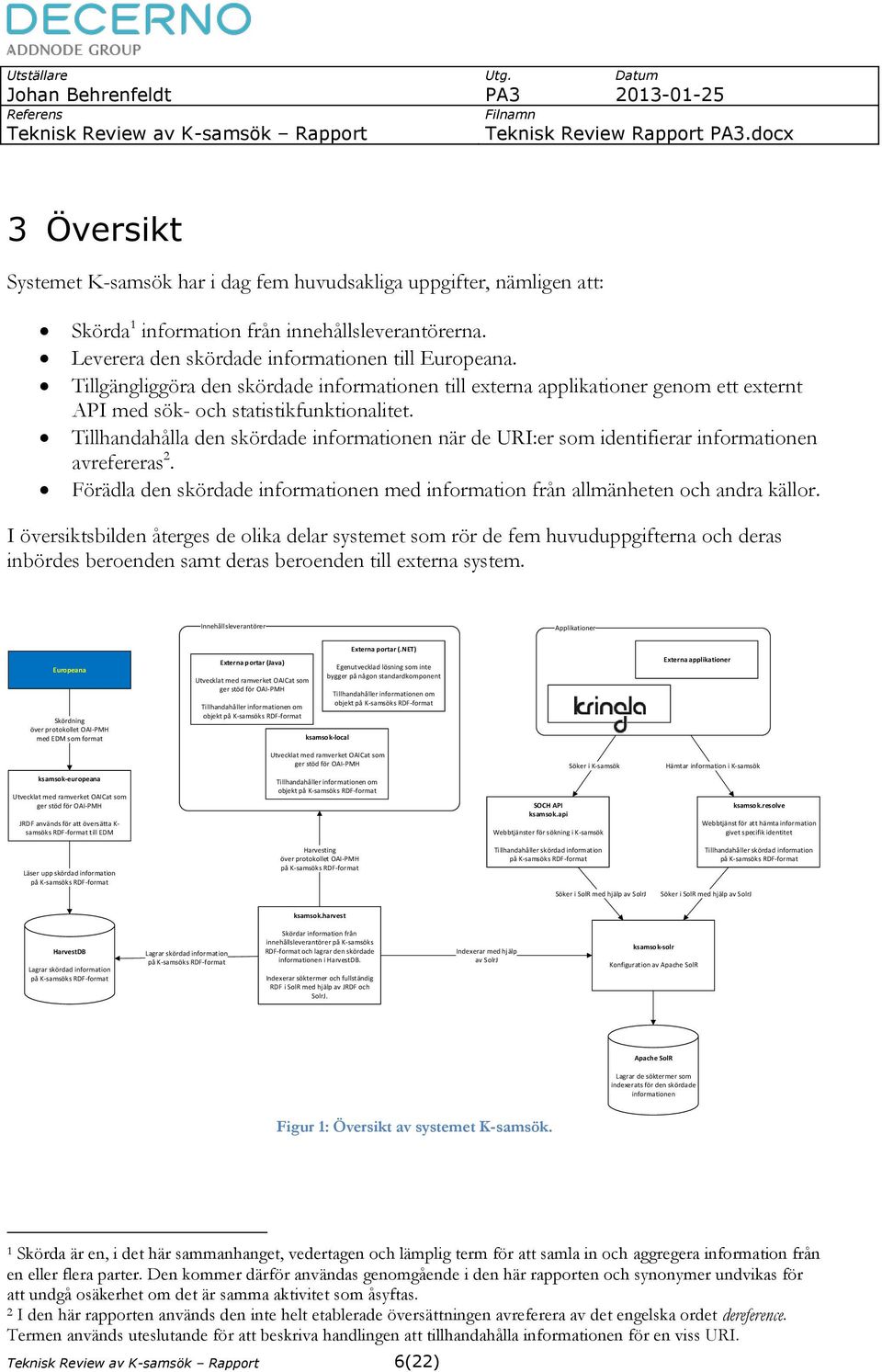 Tillhandahålla den skördade informationen när de URI:er som identifierar informationen avrefereras 2. Förädla den skördade informationen med information från allmänheten och andra källor.