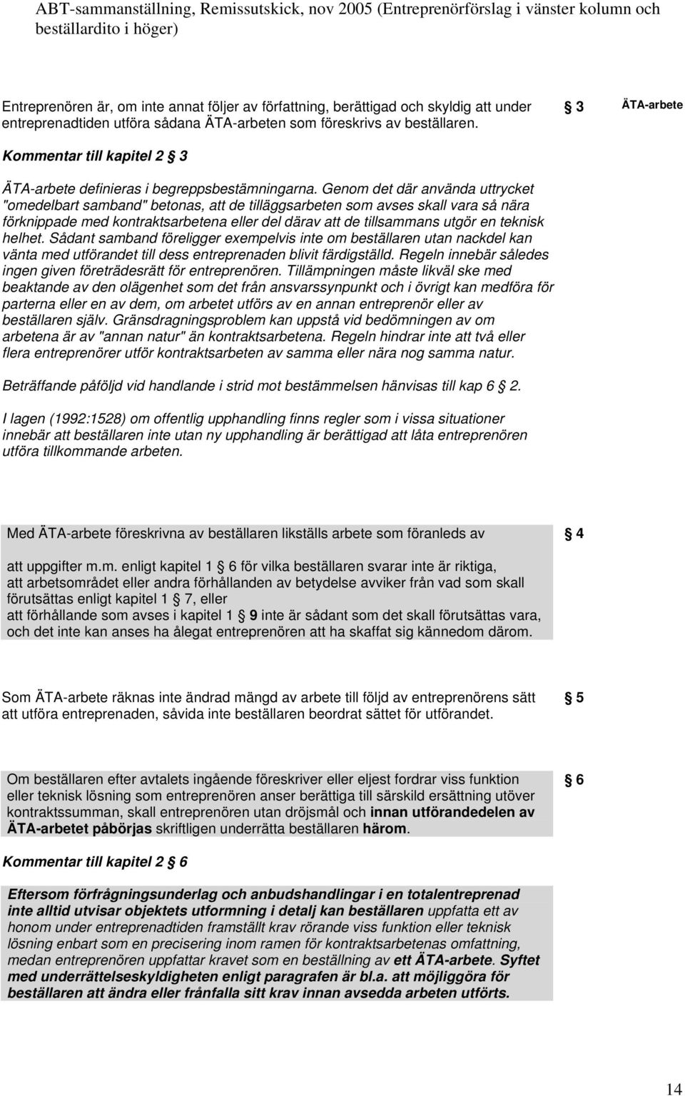 Genom det där använda uttrycket "omedelbart samband" betonas, att de tilläggsarbeten som avses skall vara så nära förknippade med kontraktsarbetena eller del därav att de tillsammans utgör en teknisk