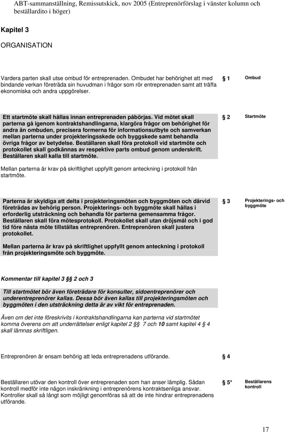 1 Ombud Ett startmöte skall hållas innan entreprenaden påbörjas.