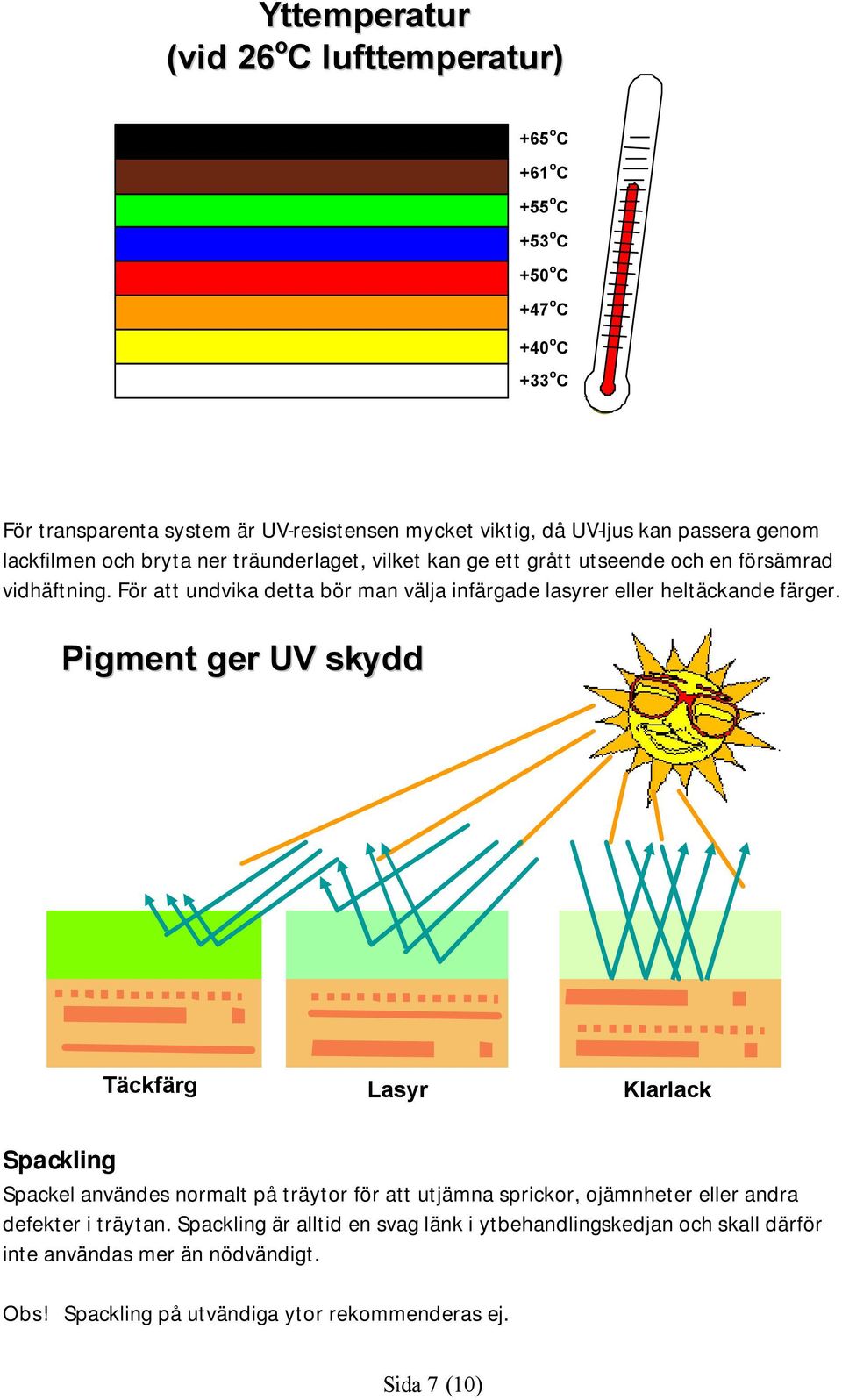 För att undvika detta bör man välja infärgade lasyrer eller heltäckande färger.