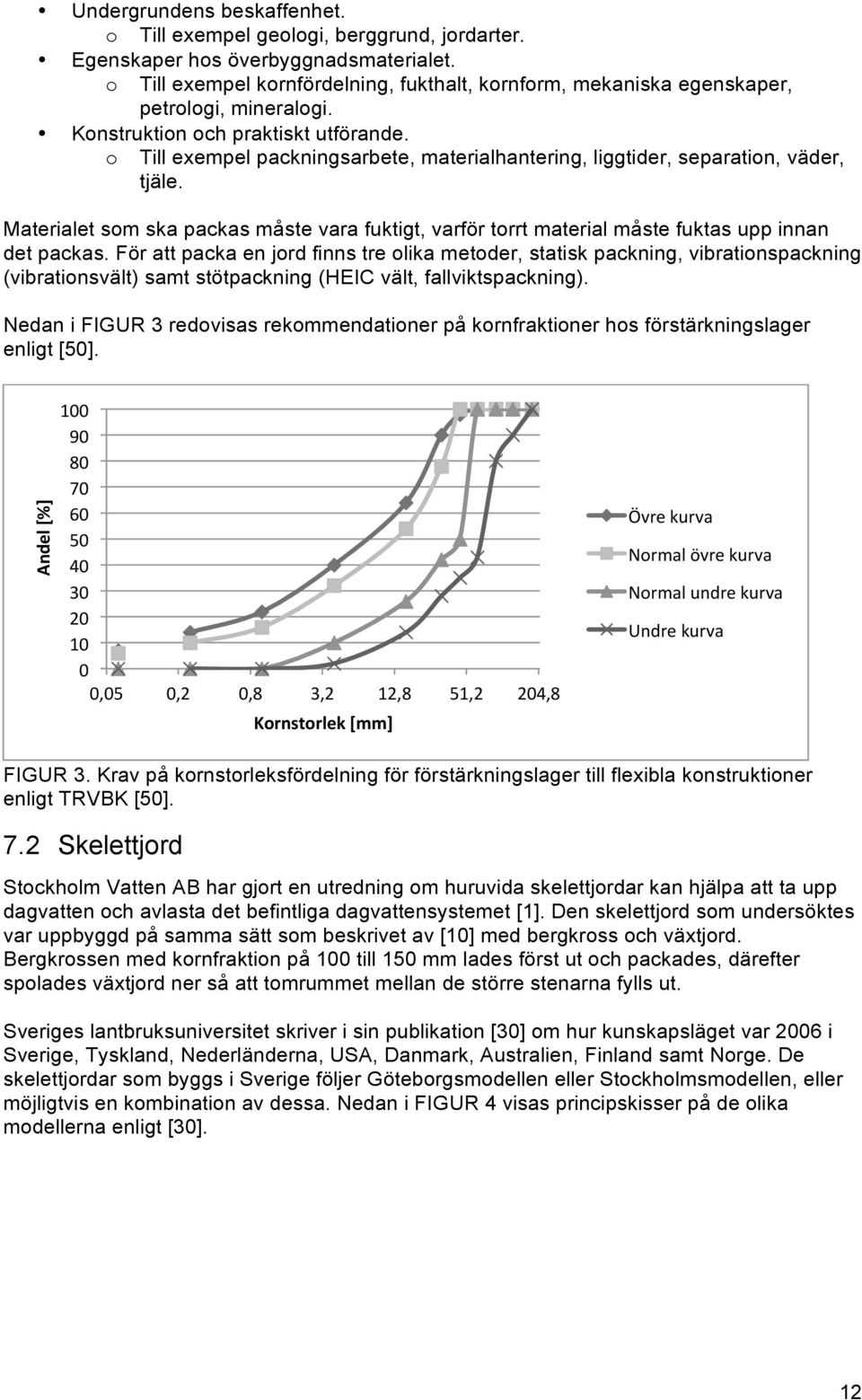 o Till exempel packningsarbete, materialhantering, liggtider, separation, väder, tjäle. Materialet som ska packas måste vara fuktigt, varför torrt material måste fuktas upp innan det packas.