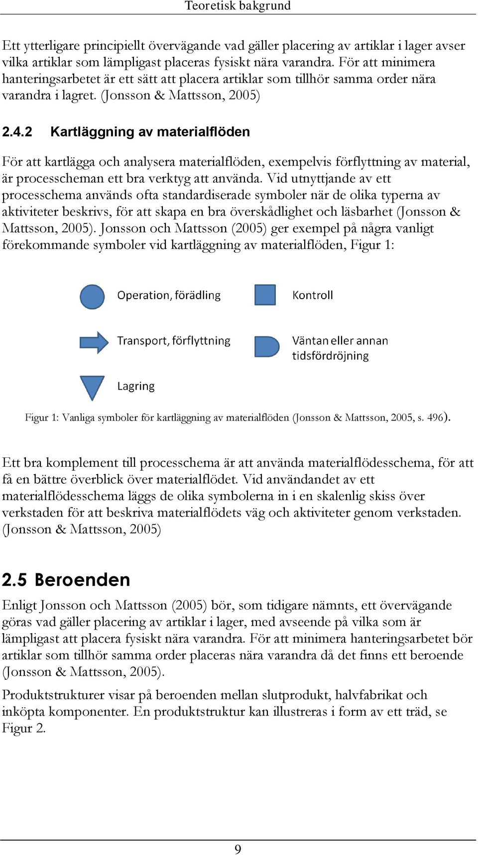 2 Kartläggning av materialflöden För att kartlägga och analysera materialflöden, exempelvis förflyttning av material, är processcheman ett bra verktyg att använda.