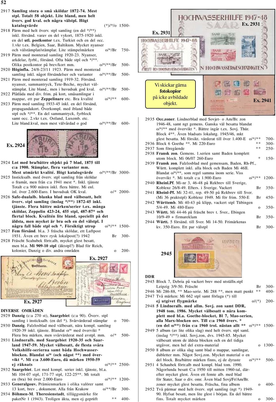 Mycket nyanser och välstämplat/stämplar. Lite stämpelmärken o/*/br 750-2919 Pärm med monterad samling 1920-23. Nyanser, arkdelar, fyrbl., försänd. Ofta både stpl och */**.