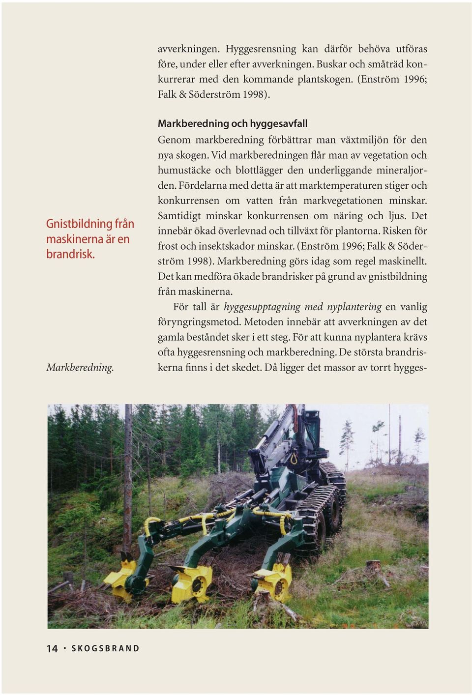 Vid markberedningen flår man av vegetation och humustäcke och blottlägger den underliggande mineraljorden.