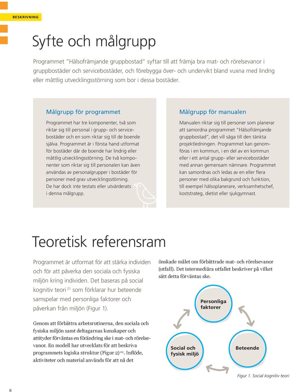 Målgrupp för programmet Programmet har tre komponenter, två som riktar sig till personal i grupp- och servicebostäder och en som riktar sig till de boende själva.