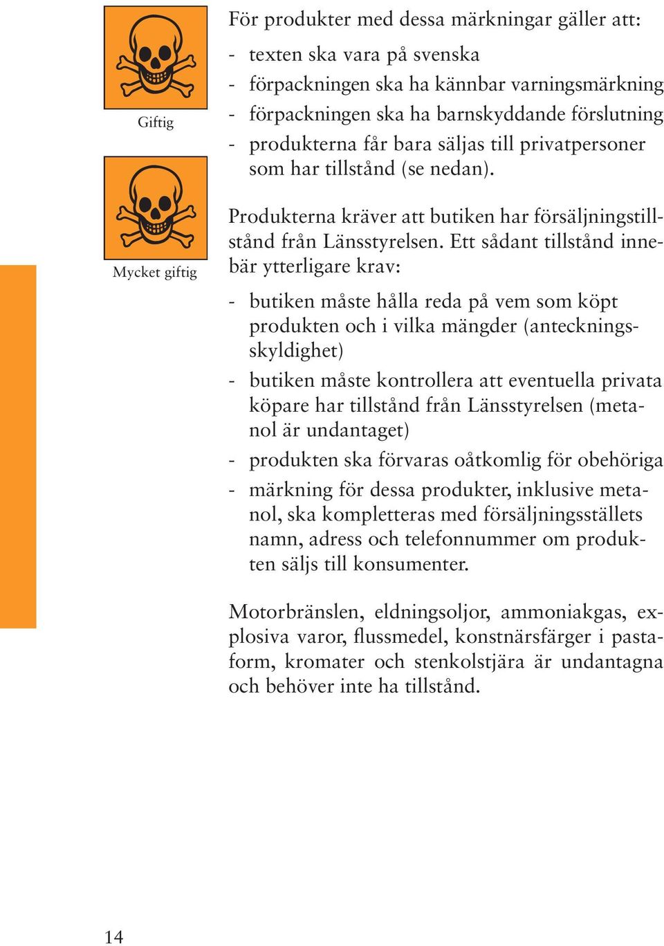 Ett sådant tillstånd innebär ytterligare krav: - butiken måste hålla reda på vem som köpt produkten och i vilka mängder (anteckningsskyldighet) - butiken måste kontrollera att eventuella privata