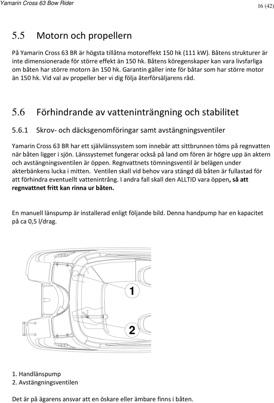 Vid val av propeller ber vi dig följa återförsäljarens råd. 5.6 