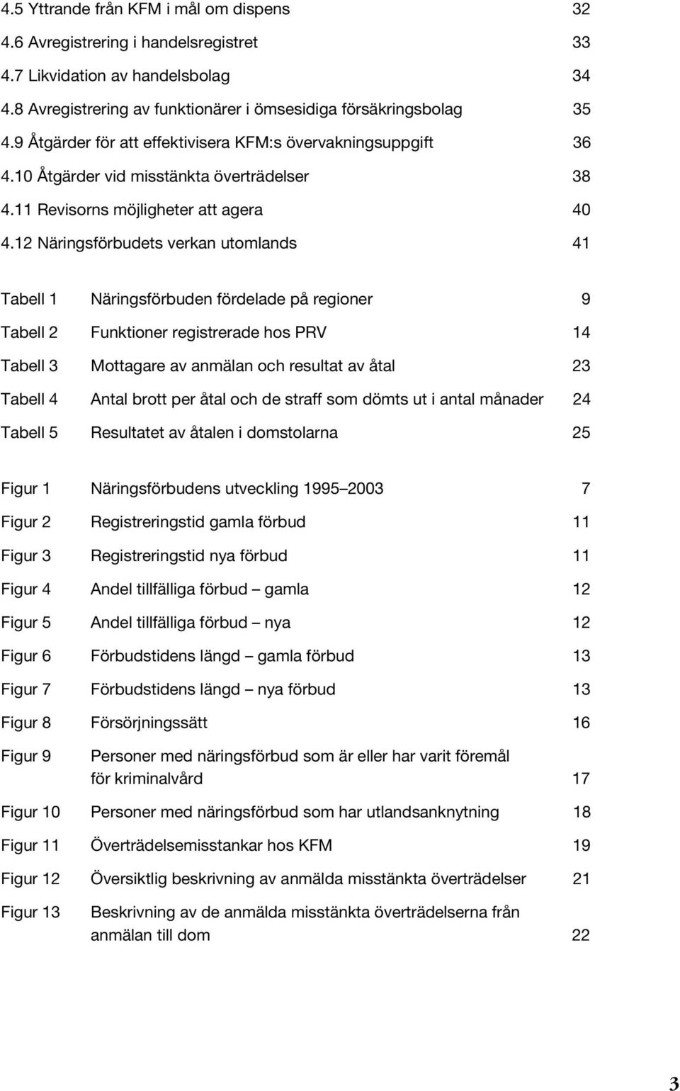 12 Näringsförbudets verkan utomlands 41 Tabell 1 Näringsförbuden fördelade på regioner 9 Tabell 2 Funktioner registrerade hos PRV 14 Tabell 3 Mottagare av anmälan och resultat av åtal 23 Tabell 4