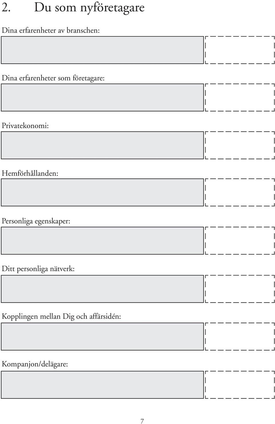 Hemförhållanden: Personliga egenskaper: Ditt personliga