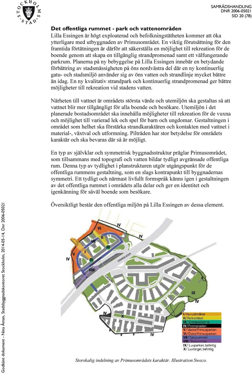 Planerna på ny bebyggelse på Lilla Essingen innebär en betydande förbättring av stadsmässigheten på öns nordvästra del där en ny kontinuerlig gatu- och stadsmiljö använder sig av öns vatten och