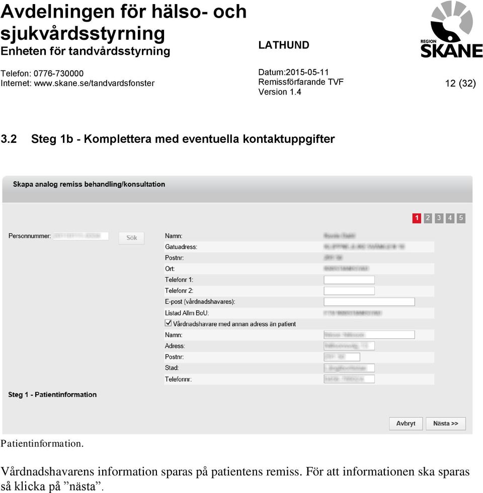 kontaktuppgifter Patientinformation.