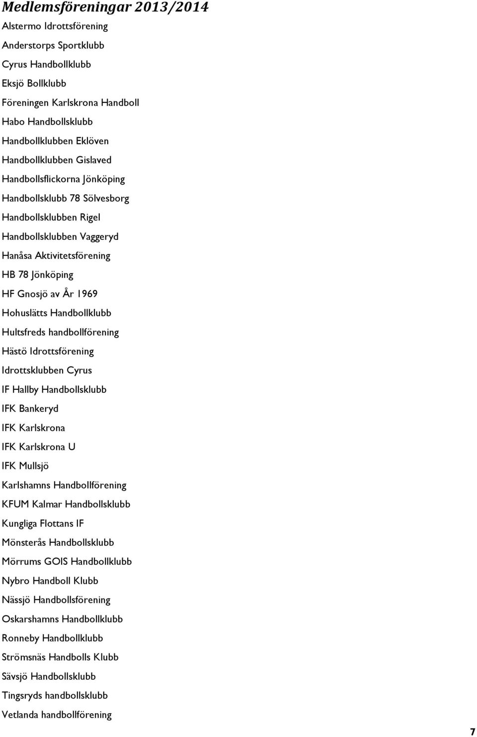 Hohuslätts Handbollklubb Hultsfreds handbollförening Hästö Idrottsförening Idrottsklubben Cyrus IF Hallby Handbollsklubb IFK Bankeryd IFK Karlskrona IFK Karlskrona U IFK Mullsjö Karlshamns