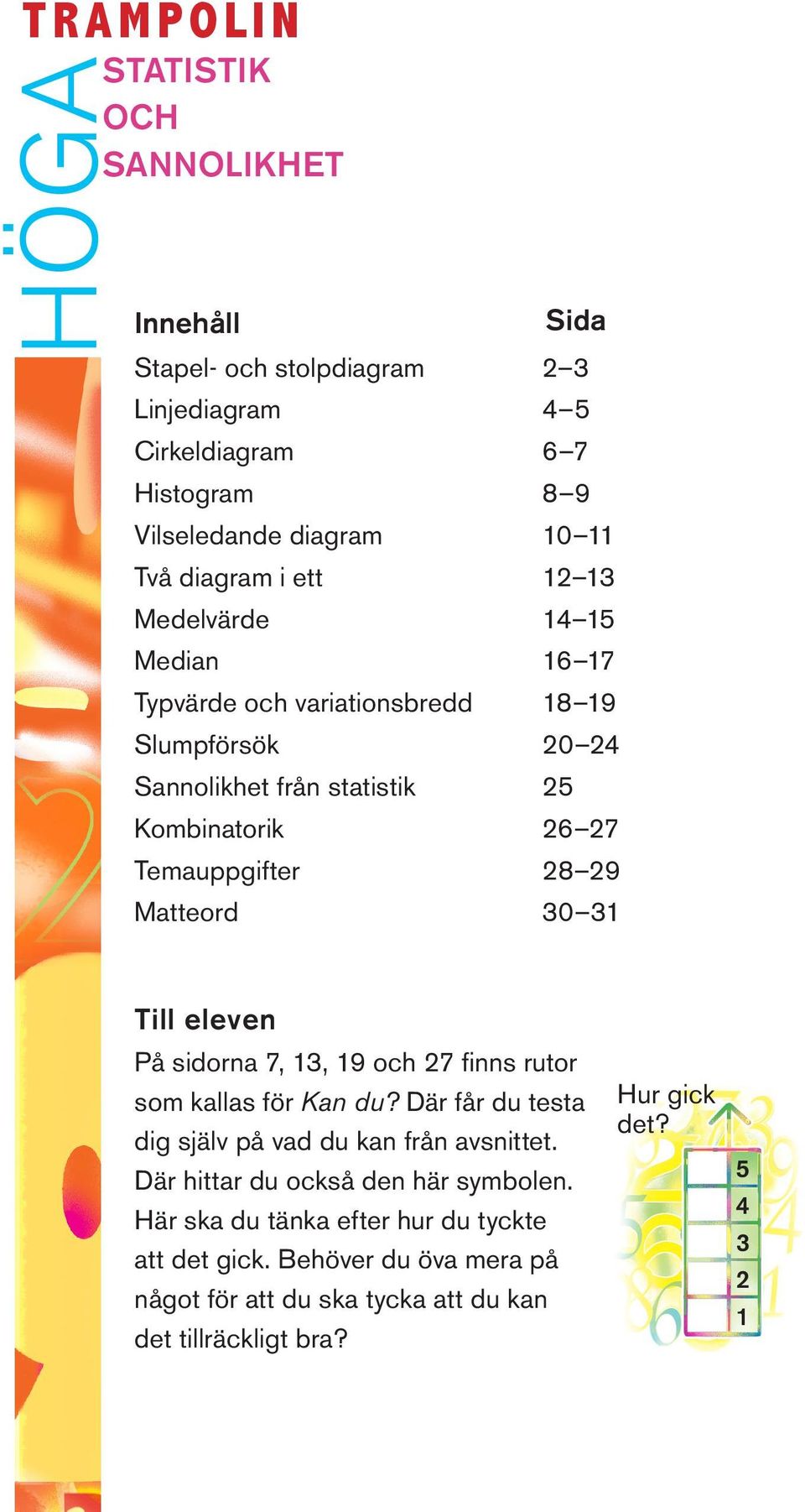 På sidorna,, och finns rutor som kallas för Kan du? Där får du testa dig själv på vad du kan från avsnittet. Där hittar du också den här symbolen.