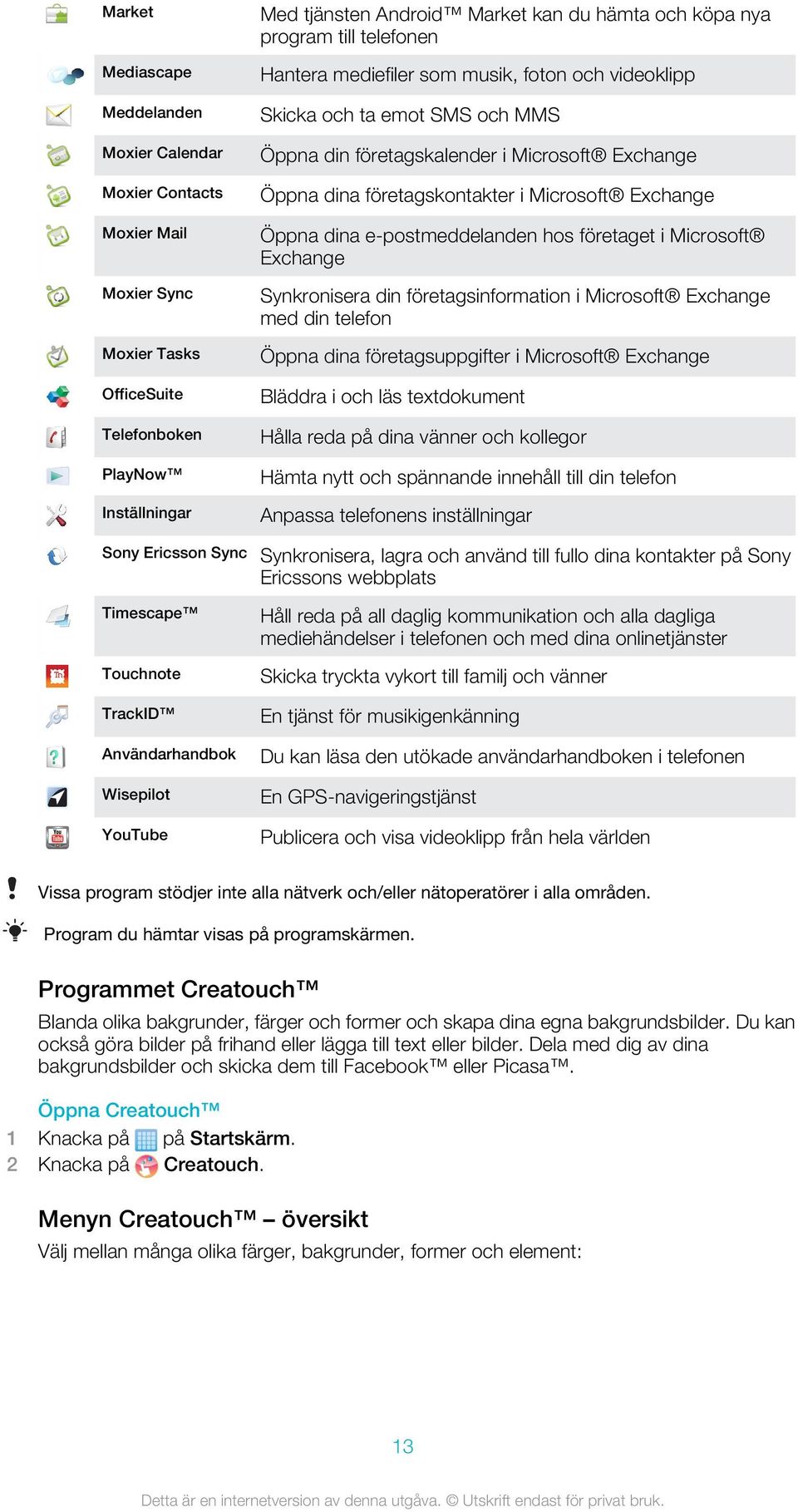 din företagskalender i Microsoft Exchange Öppna dina företagskontakter i Microsoft Exchange Öppna dina e-postmeddelanden hos företaget i Microsoft Exchange Synkronisera din företagsinformation i