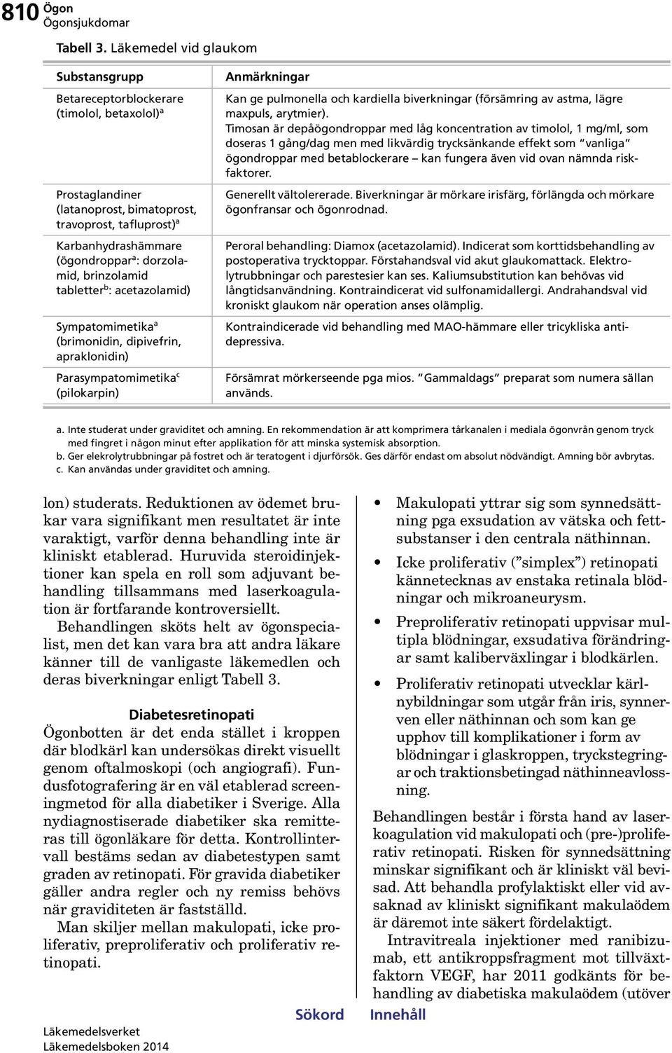 brinzolamid tabletter b : acetazolamid) Sympatomimetika a (brimonidin, dipivefrin, apraklonidin) Parasympatomimetika c (pilokarpin) Anmärkningar Kan ge pulmonella och kardiella biverkningar