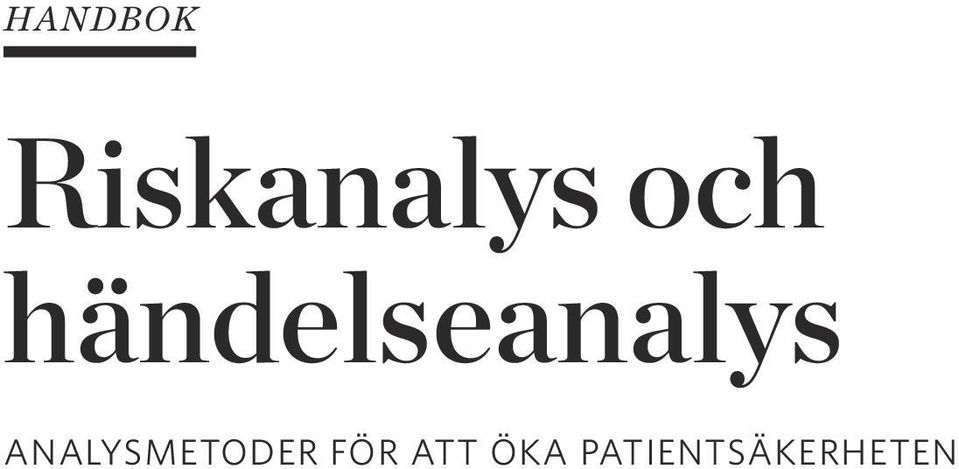 ANALYSMETODER FÖR