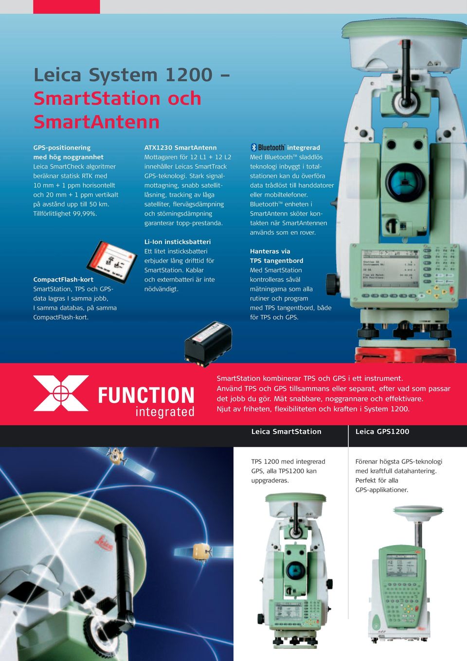 ATX1230 SmartAntenn Mottagaren för 12 L1 + 12 L2 innehåller Leicas SmartTrack GPS-teknologi.