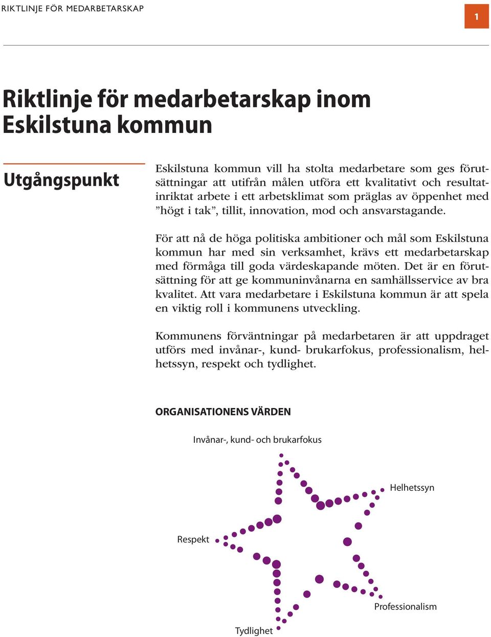 För att nå de höga politiska ambitioner och mål som Eskilstuna kommun har med sin verksamhet, krävs ett medarbetarskap med förmåga till goda värdeskapande möten.