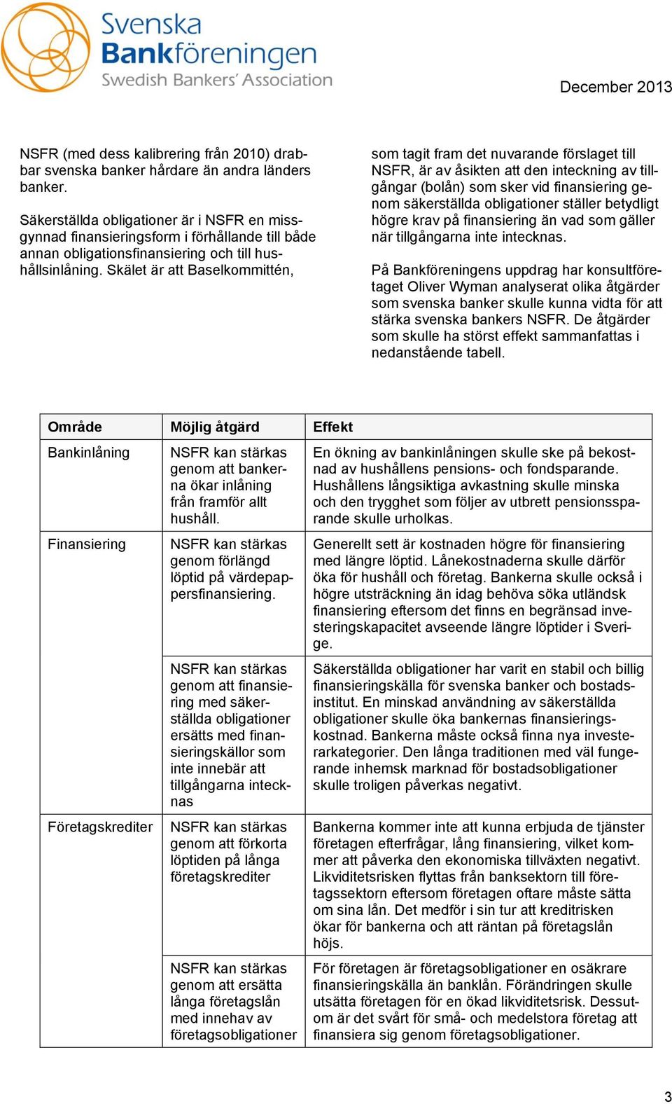 Skälet är att Baselkommittén, som tagit fram det nuvarande förslaget till NSFR, är av åsikten att den inteckning av tillgångar (bolån) som sker vid finansiering genom säkerställda obligationer