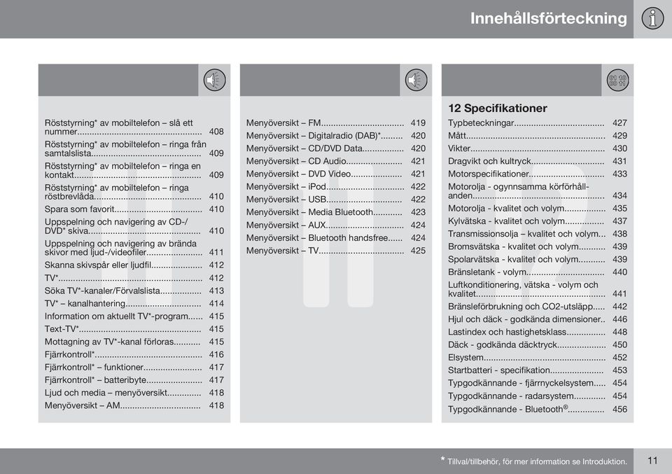 .. 410 Uppspelning och navigering av brända skivor med ljud-/videofiler... 411 Skanna skivspår eller ljudfil... 412 TV*... 412 Söka TV*-kanaler/Förvalslista... 413 TV* kanalhantering.