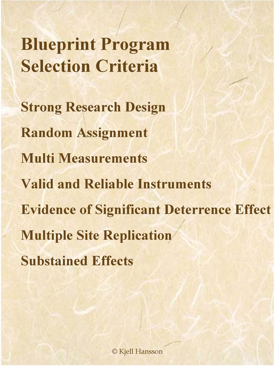 Reliable Instruments Evidence of Significant