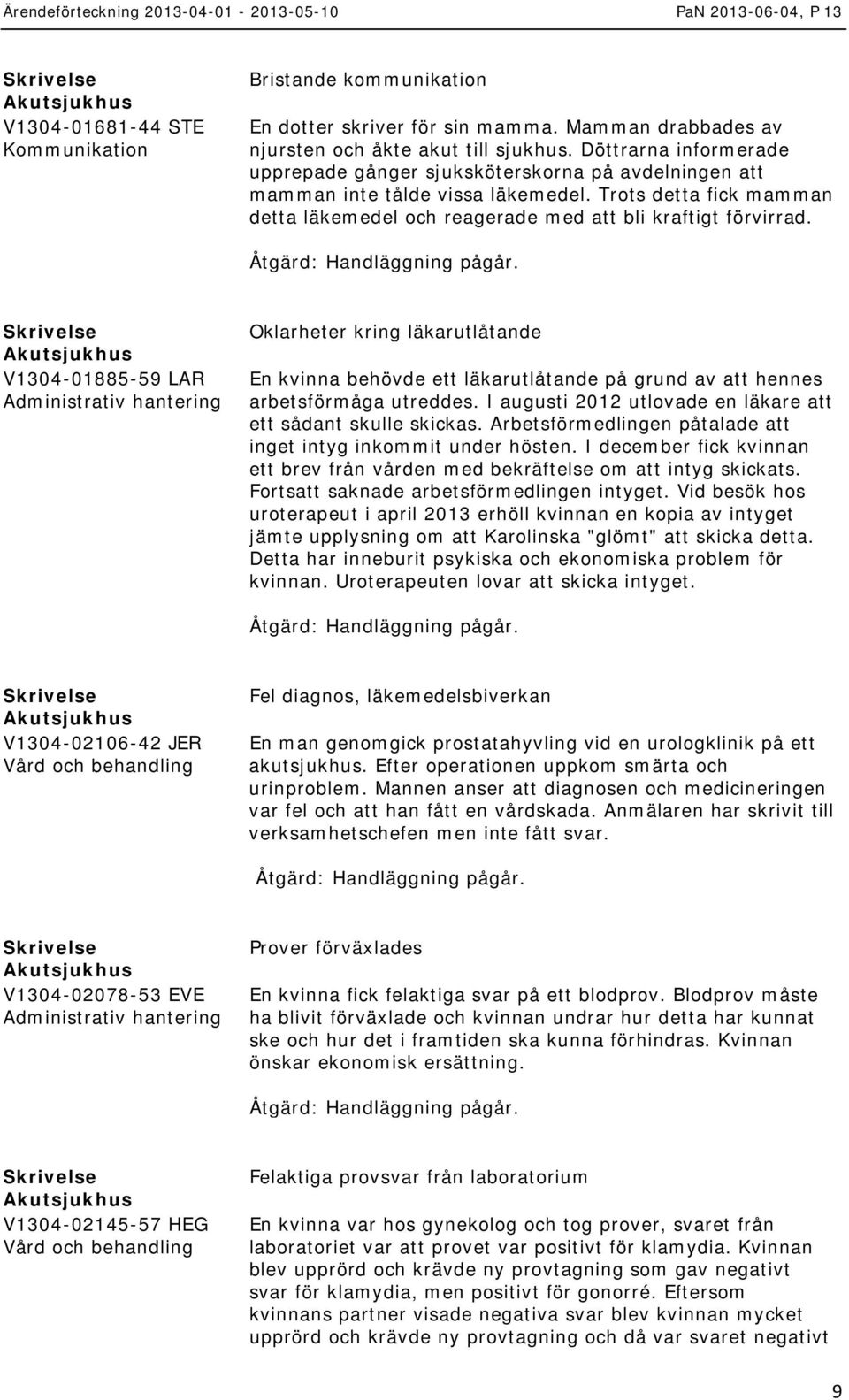 V1304-01885-59 LAR Administrativ hantering Oklarheter kring läkarutlåtande En kvinna behövde ett läkarutlåtande på grund av att hennes arbetsförmåga utreddes.