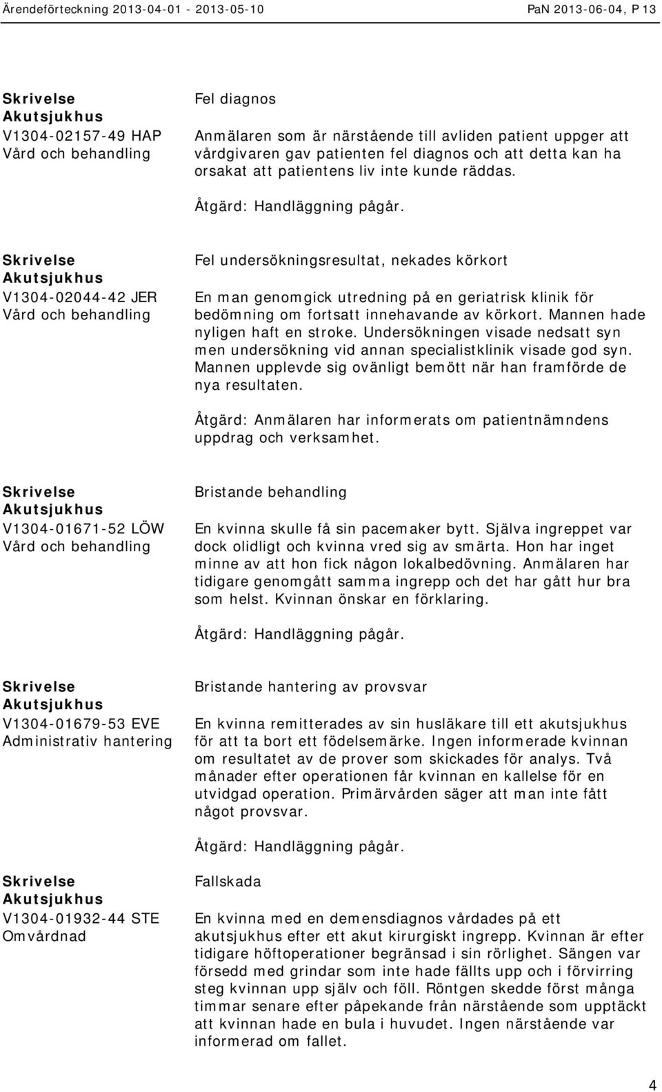 Undersökningen visade nedsatt syn men undersökning vid annan specialistklinik visade god syn. Mannen upplevde sig ovänligt bemött när han framförde de nya resultaten.