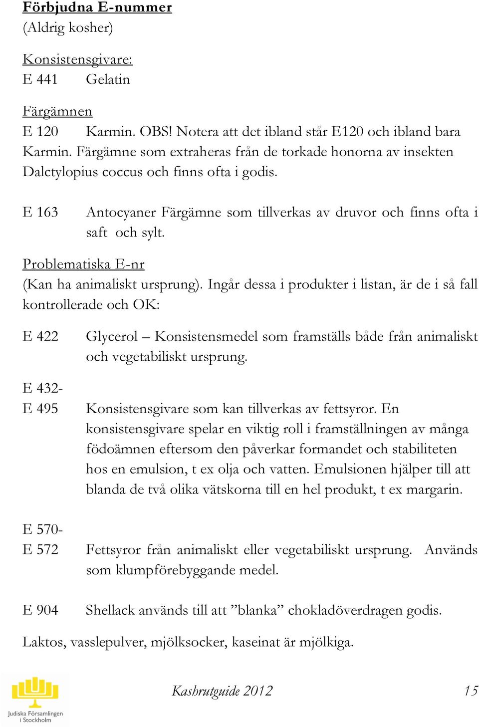 roblematiska E-nr (Kan ha animaliskt ursprung).