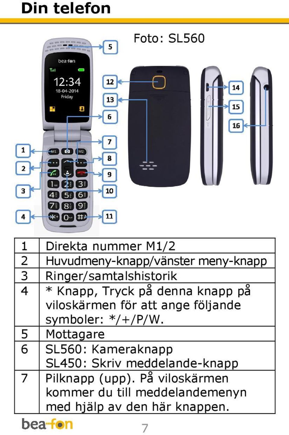 följande symboler: */+/P/W.