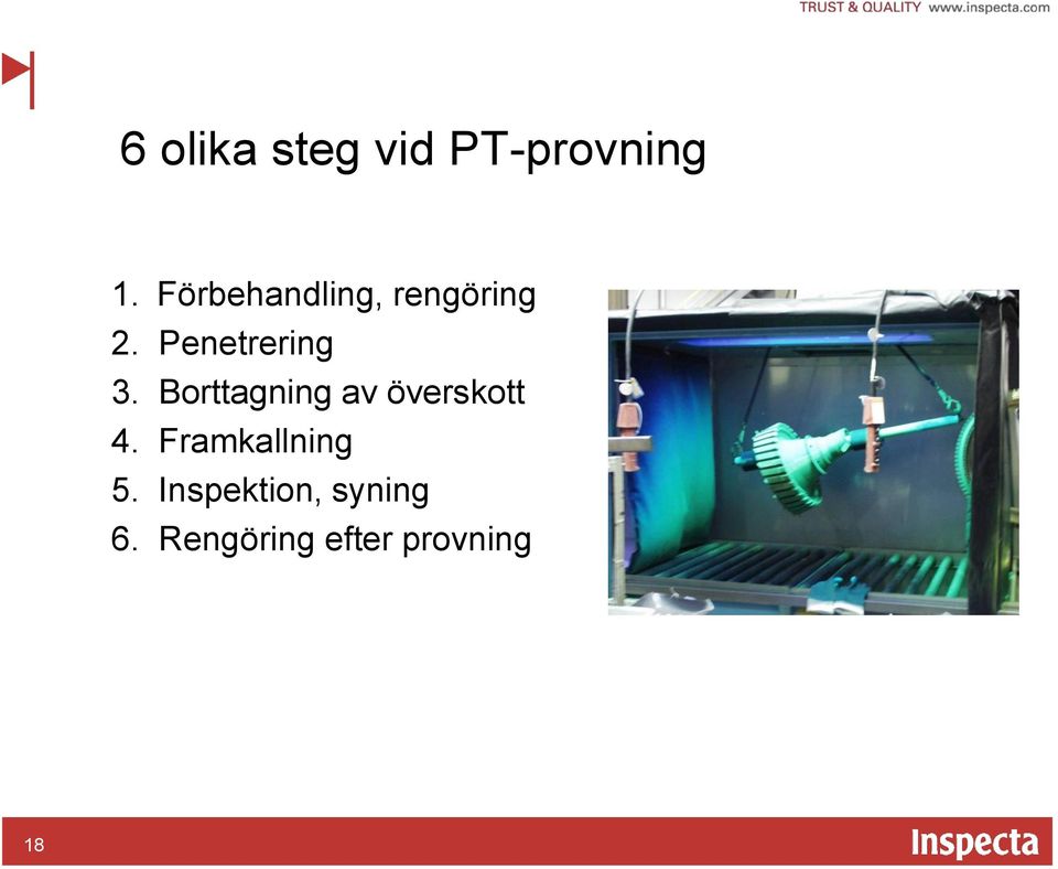 Borttagning av överskott 4.