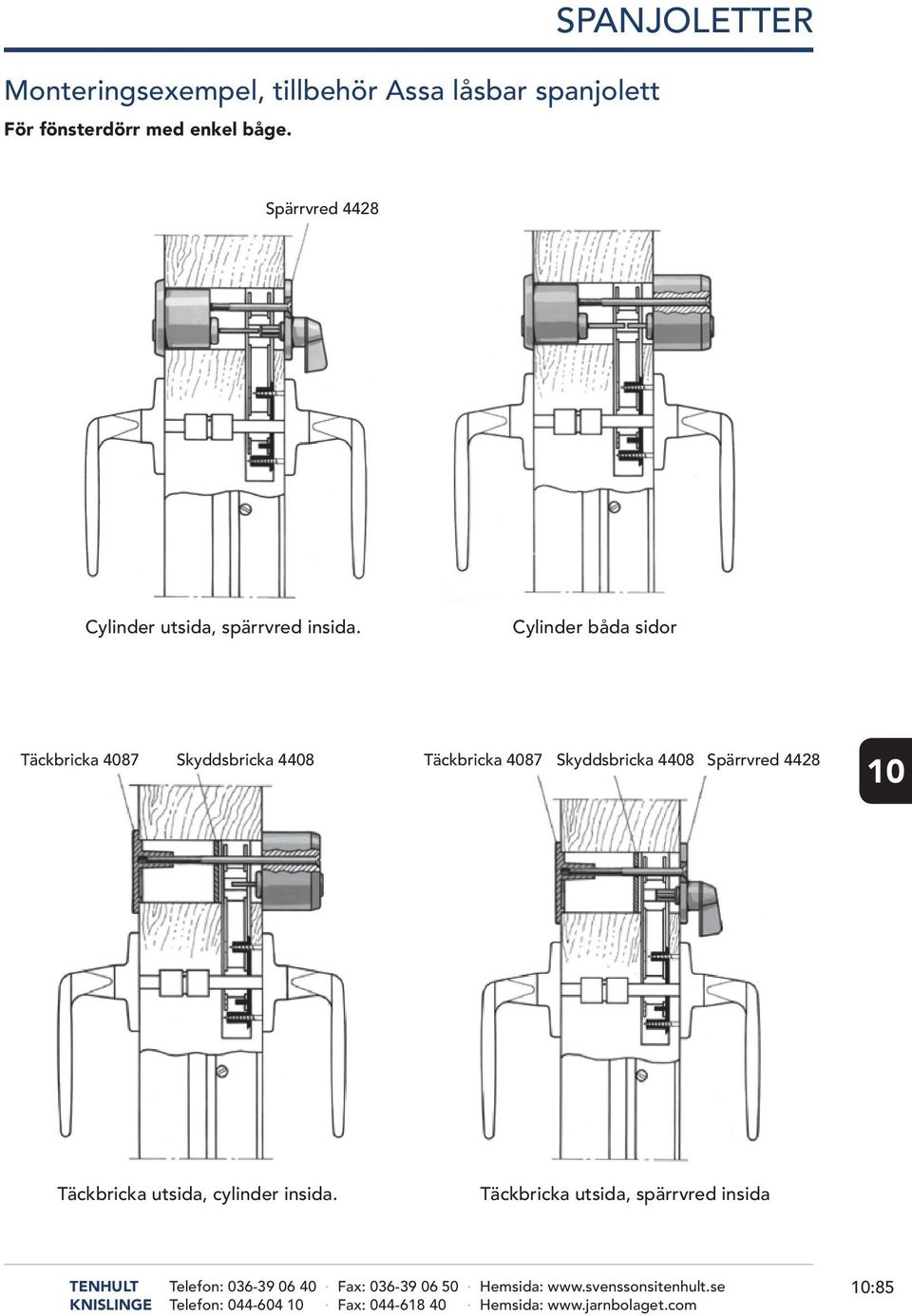 Cylinder båd sidor Täckbrick 4087 Skyddsbrick 4408 Täckbrick 4087 Skyddsbrick 4408 Spärrvred 4428 Täckbrick