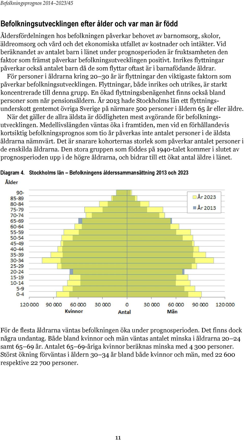 Inrikes flyttningar påverkar också antalet barn då de som flyttar oftast är i barnafödande åldrar.