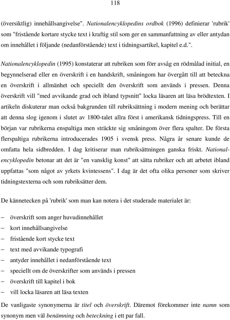 tidningsartikel, kapitel e.d.".