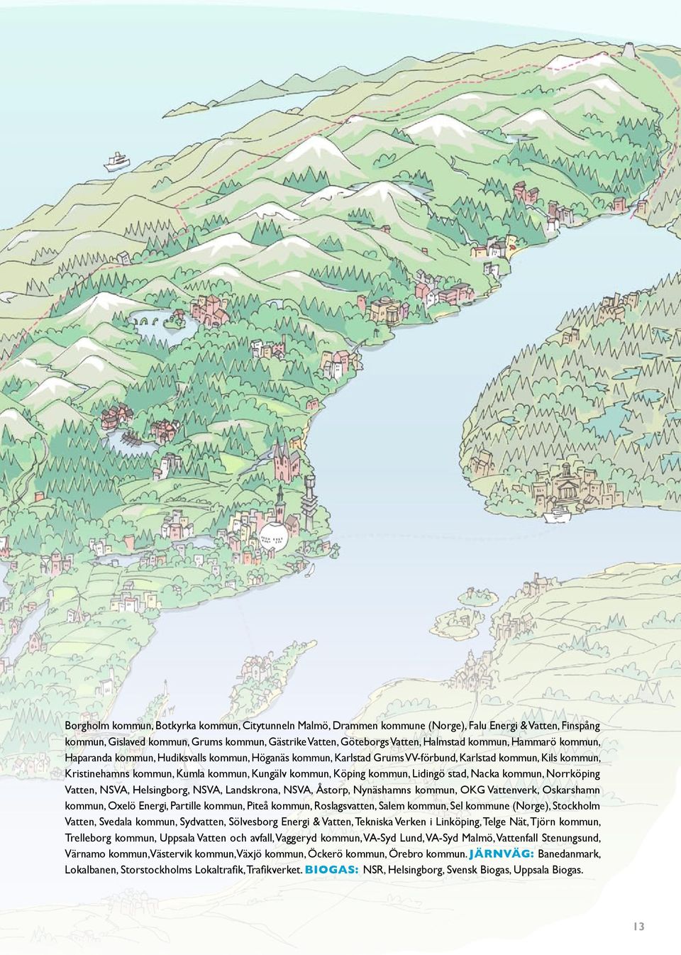 Lidingö stad, Nacka kommun, Norrköping Vatten, NSVA, Helsingborg, NSVA, Landskrona, NSVA, Åstorp, Nynäshamns kommun, OKG Vattenverk, Oskarshamn kommun, Oxelö Energi, Partille kommun, Piteå kommun,