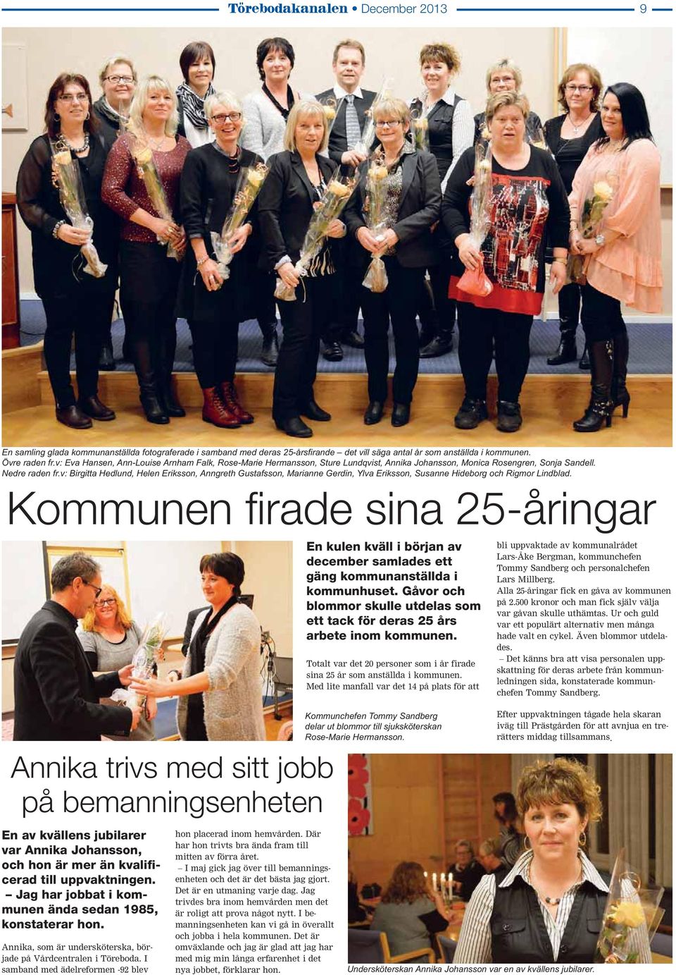 v: Birgitta Hedlund, Helen Eriksson, Anngreth Gustafsson, Marianne Gerdin, Ylva Eriksson, Susanne Hideborg och Rigmor Lindblad.