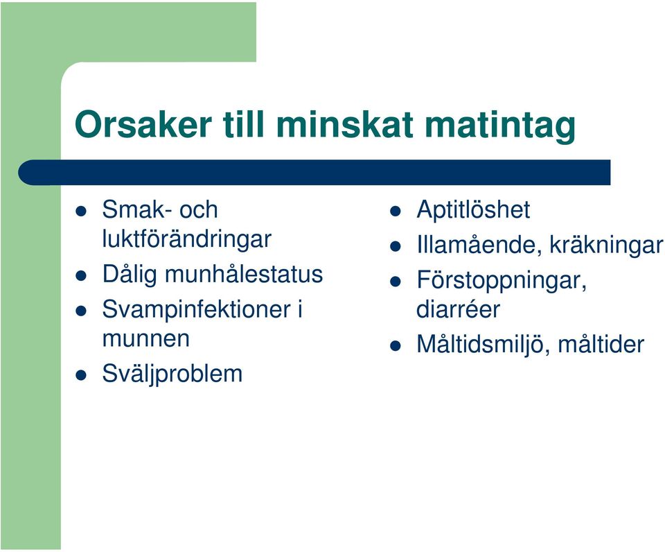 Svampinfektioner i munnen Sväljproblem