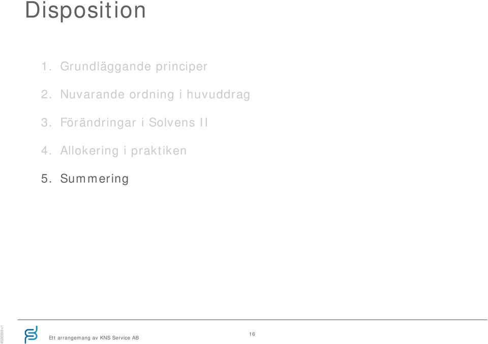 Nuvarande ordning i huvuddrag 3.